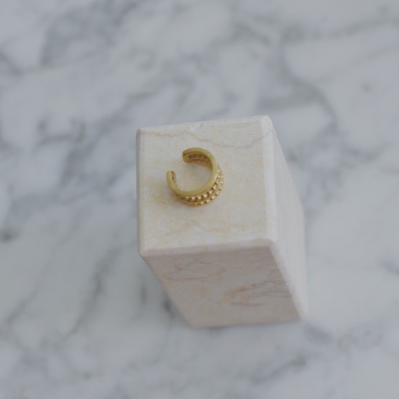 18K Gold Plated Multi-layered Beaded Ear Cuff - Picture 3 of 9